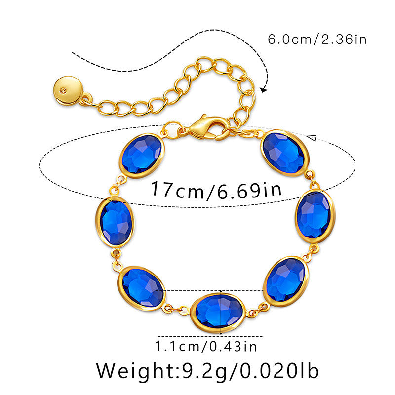 Elegant Embroidered Glass Bracelet – Light Luxury Style