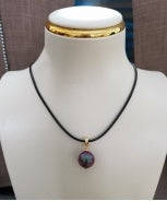 ✨ Crystal Pearl Necklace with Copper & Leather Cord