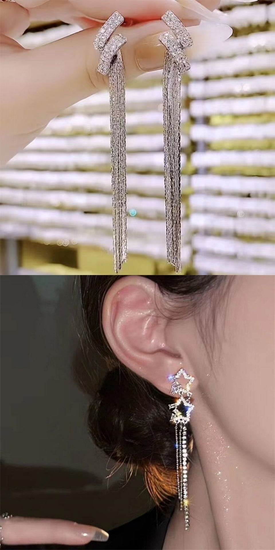 Delicate Tassel Earrings – Water Drop Design