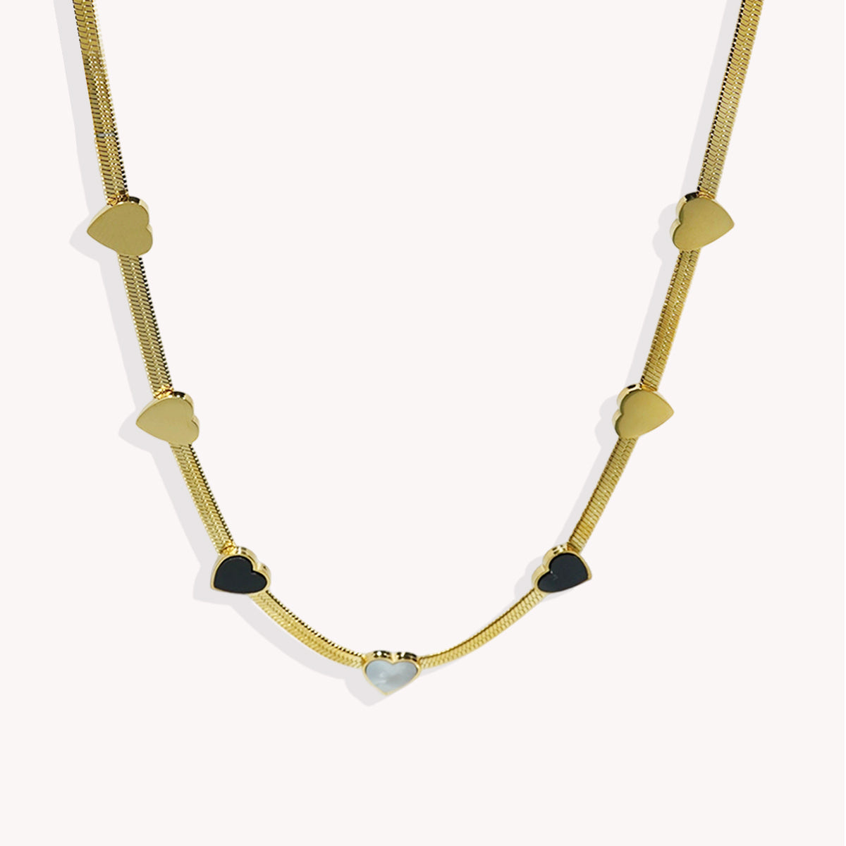 ✨ Laxly 18K Gold-Plated Stainless Steel Heart Necklace & Bracelet Set for Women