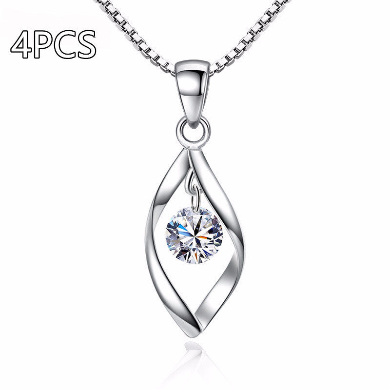 Fashionable Zircon Twist Necklace for Women