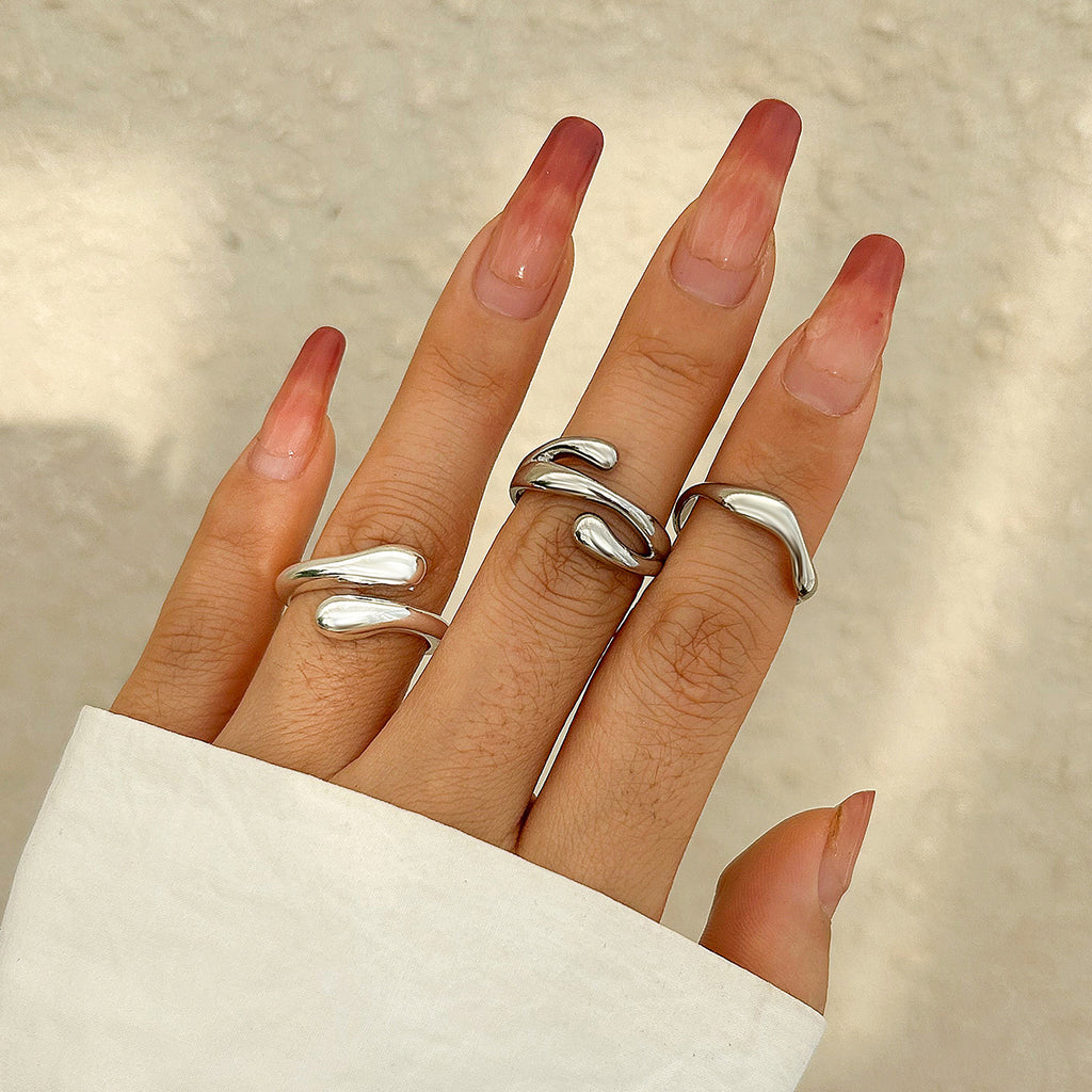 Lustrous Lava Flow Ring – Sculpted & Glossy