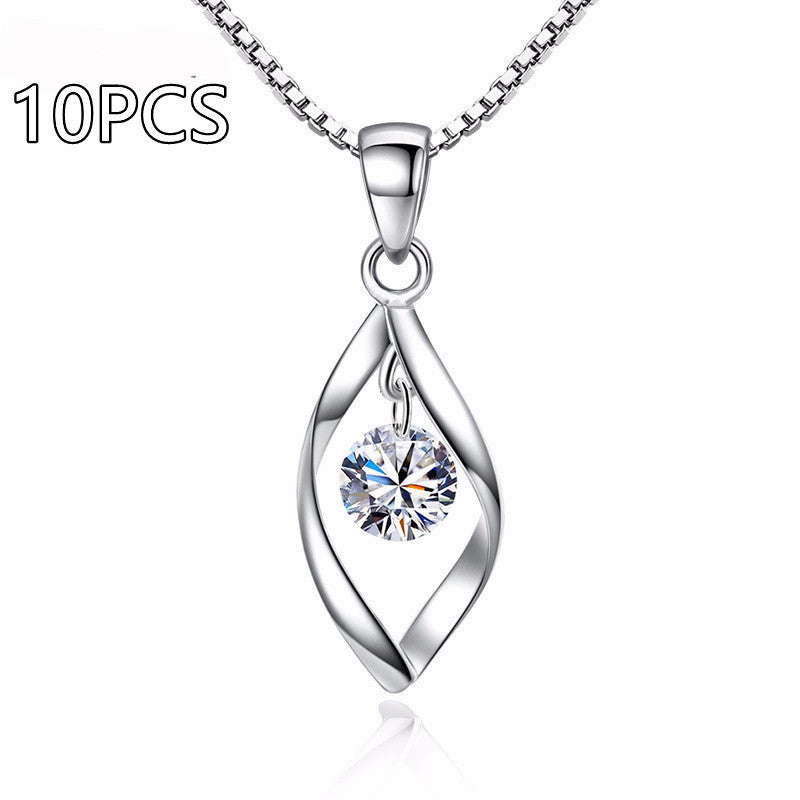Fashionable Zircon Twist Necklace for Women