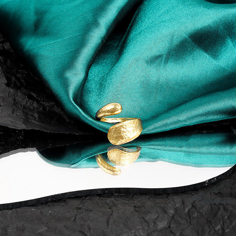 Gold & Silver Waterdrop Statement Ring