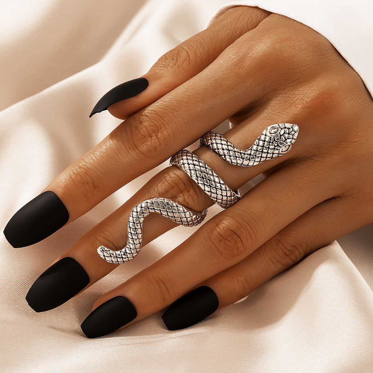 Snake Print Statement Ring – Cool Unisex Design