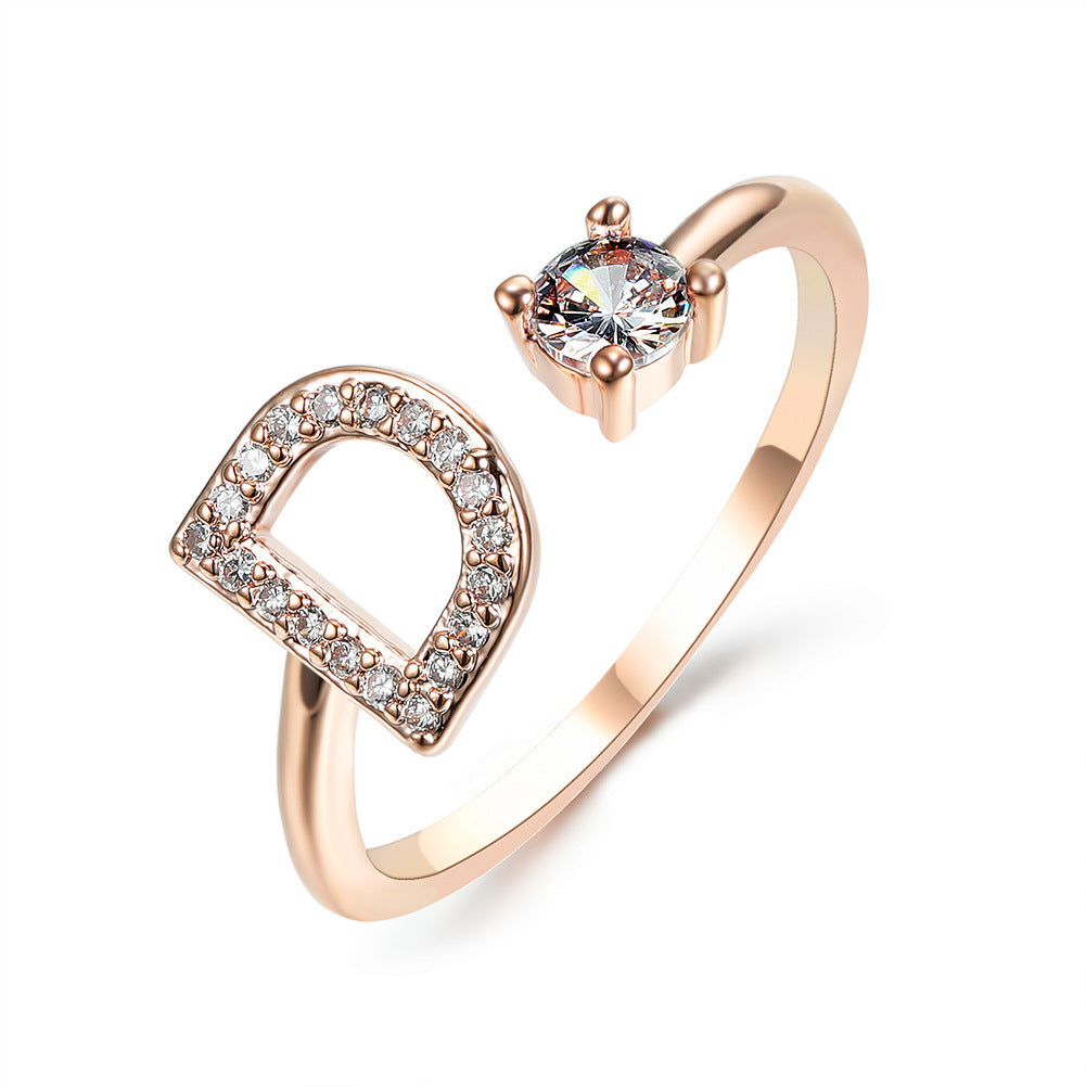 Trendy Alphabet Ring – Personalized Adjustable Jewelry