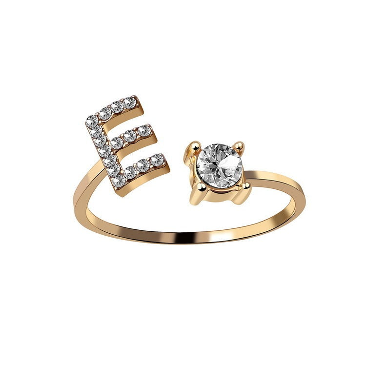 Trendy Alphabet Ring – Personalized Adjustable Jewelry