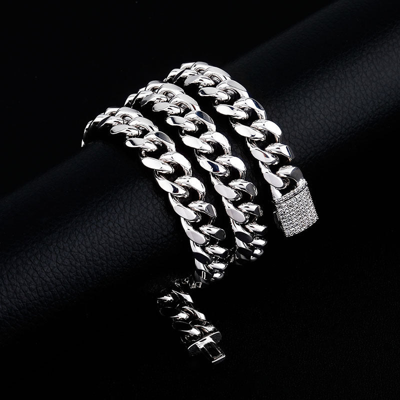 Men’s Cuban Link Necklace with Box Clasp