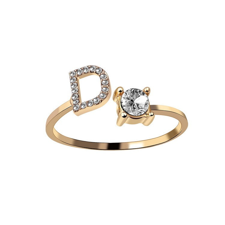 Trendy Alphabet Ring – Personalized Adjustable Jewelry