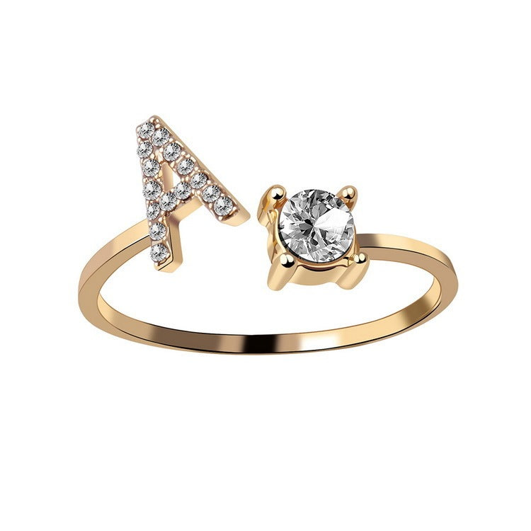 Trendy Alphabet Ring – Personalized Adjustable Jewelry