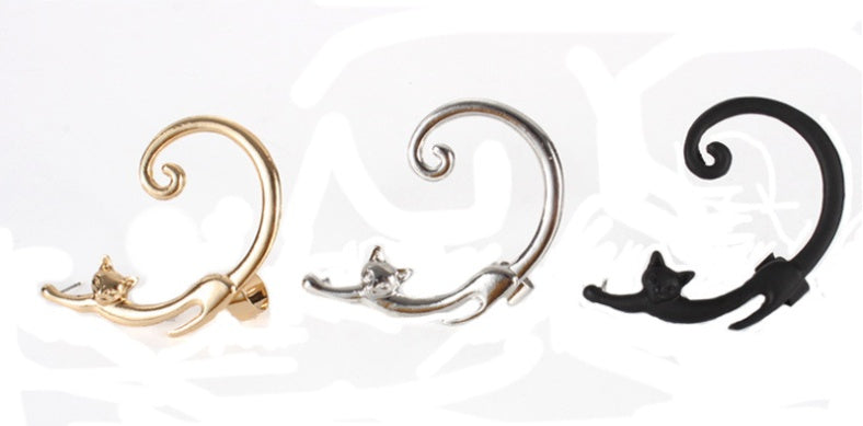 Single Cat Stud Earring – Rock Style Ear Cuff Accessory