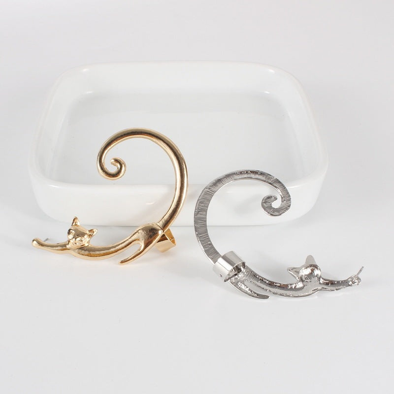 Single Cat Stud Earring – Rock Style Ear Cuff Accessory