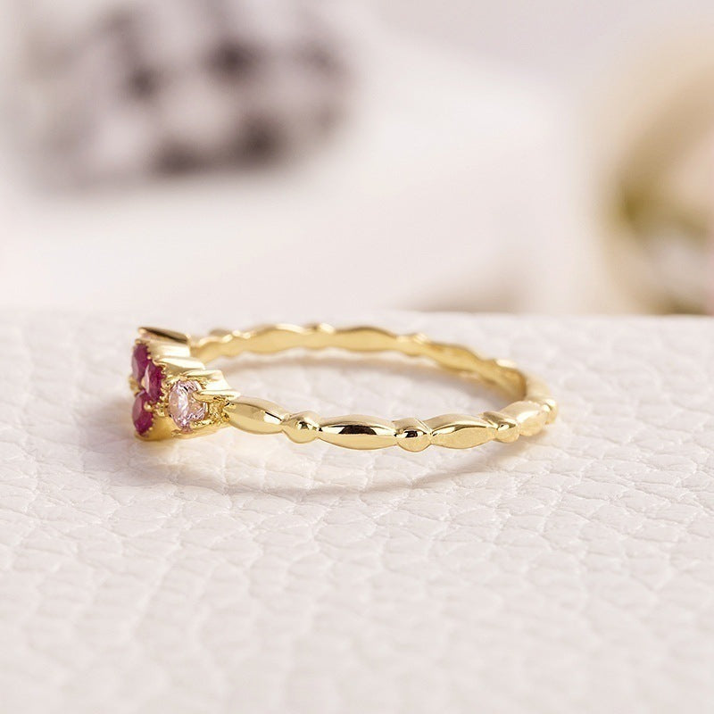 Heart-Shaped Crown Diamond Ring