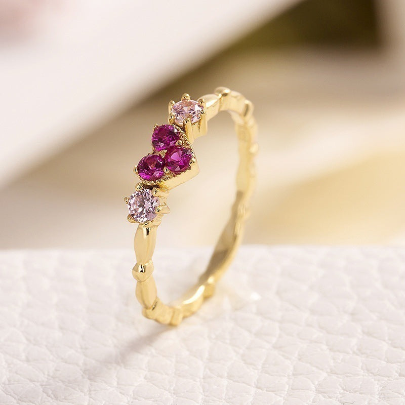 Heart-Shaped Crown Diamond Ring