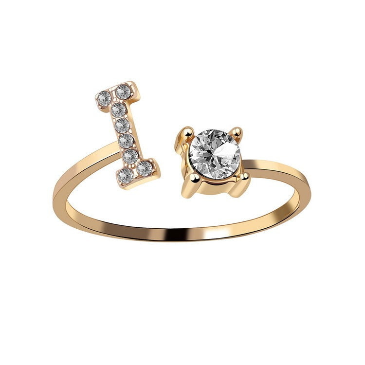 Trendy Alphabet Ring – Personalized Adjustable Jewelry