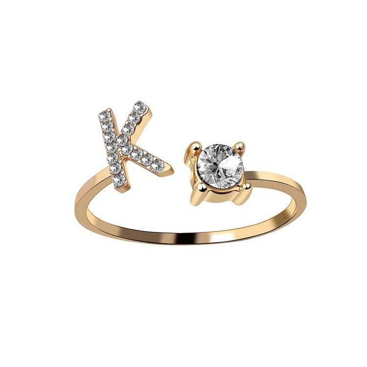 Trendy Alphabet Ring – Personalized Adjustable Jewelry