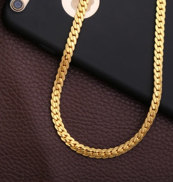 Men’s Gold-Tone Snake Chain Necklace – Classic Fashion Jewelry