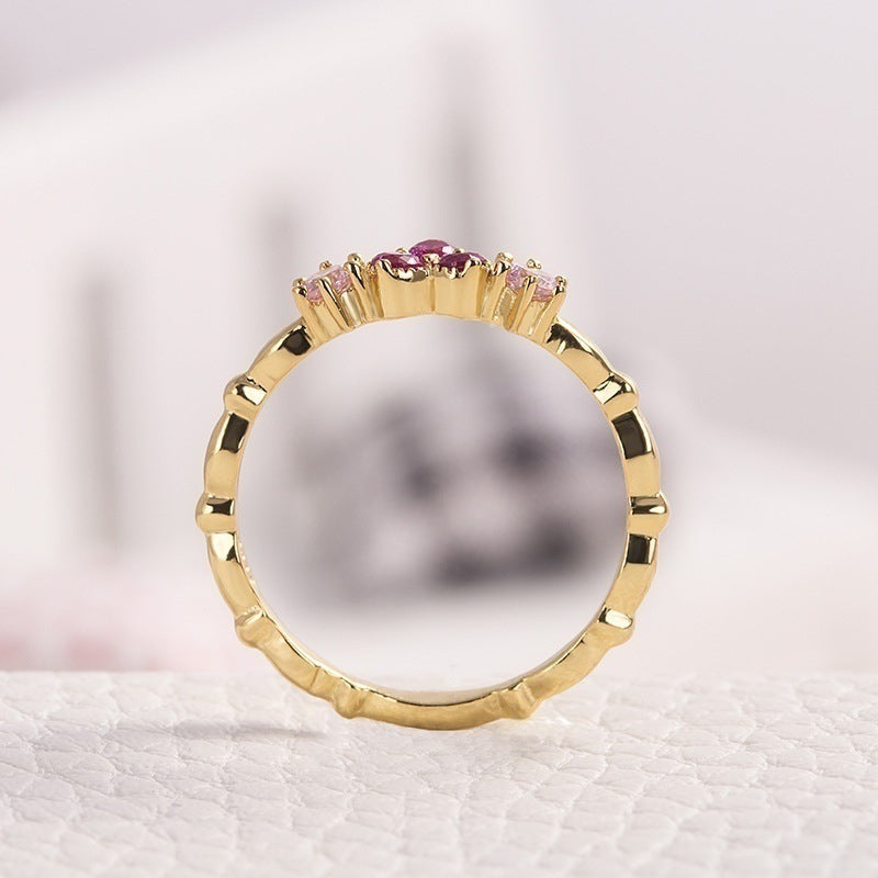 Heart-Shaped Crown Diamond Ring