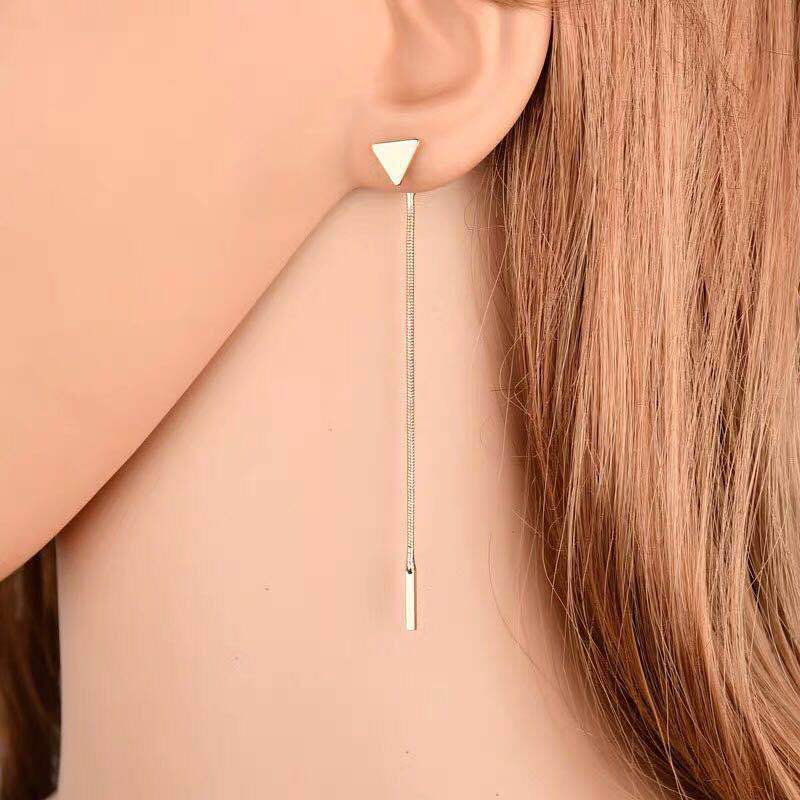 Aurora Tassel Triangle Earrings