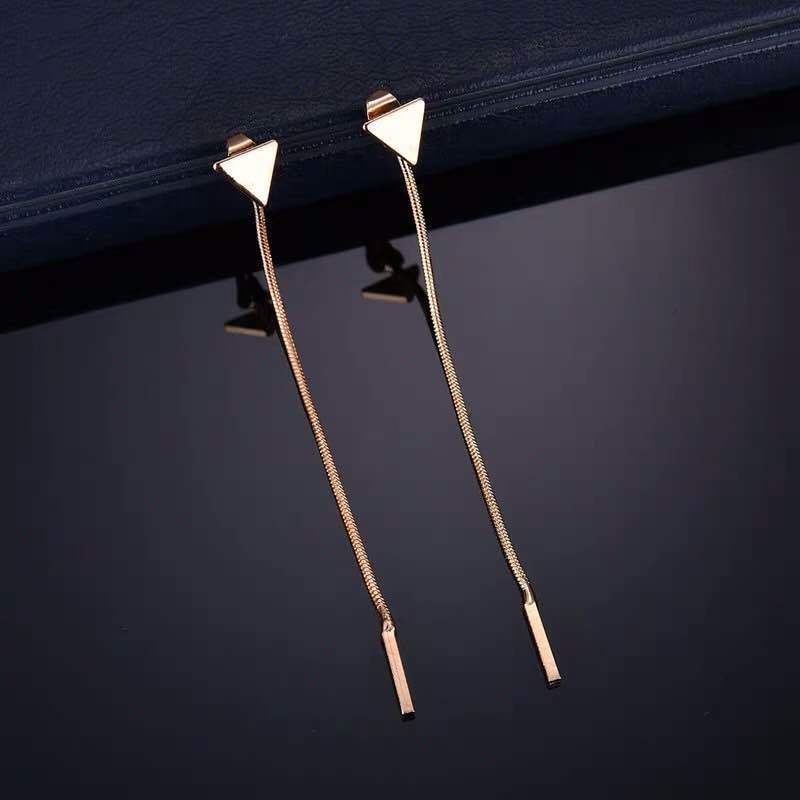 Aurora Tassel Triangle Earrings