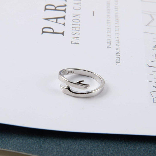Unisex Hands Hug Ring – Adjustable Everyday Jewellery