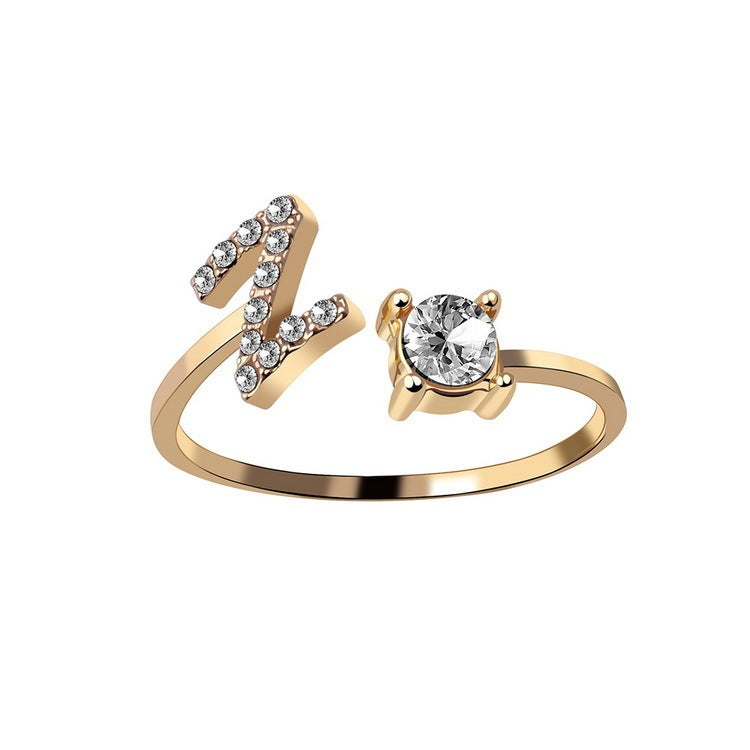 Trendy Alphabet Ring – Personalized Adjustable Jewelry