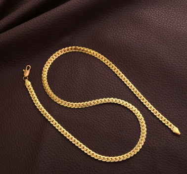 Men’s Gold-Tone Snake Chain Necklace – Classic Fashion Jewelry