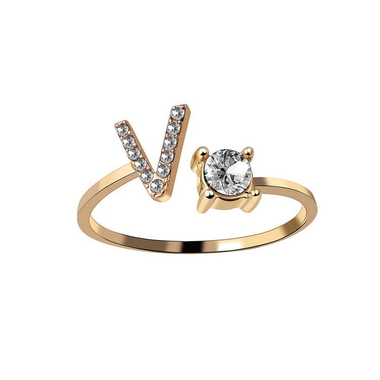 Trendy Alphabet Ring – Personalized Adjustable Jewelry
