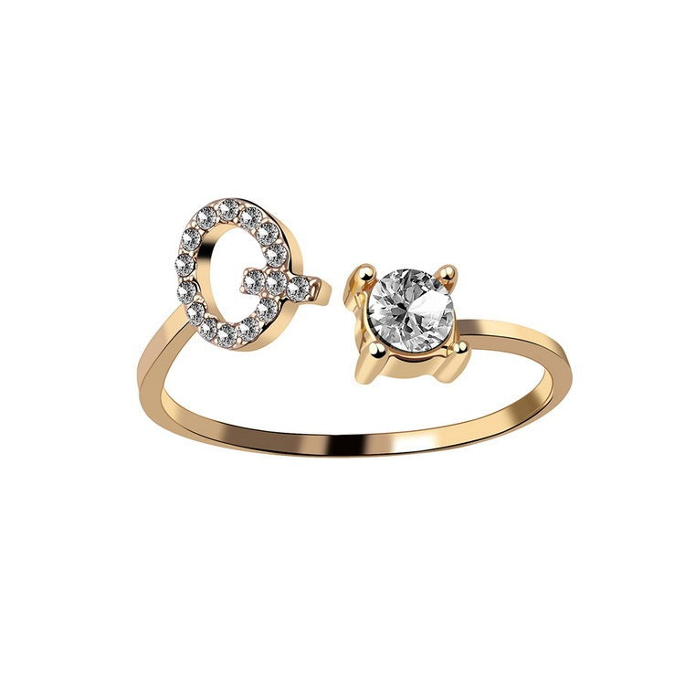 Trendy Alphabet Ring – Personalized Adjustable Jewelry