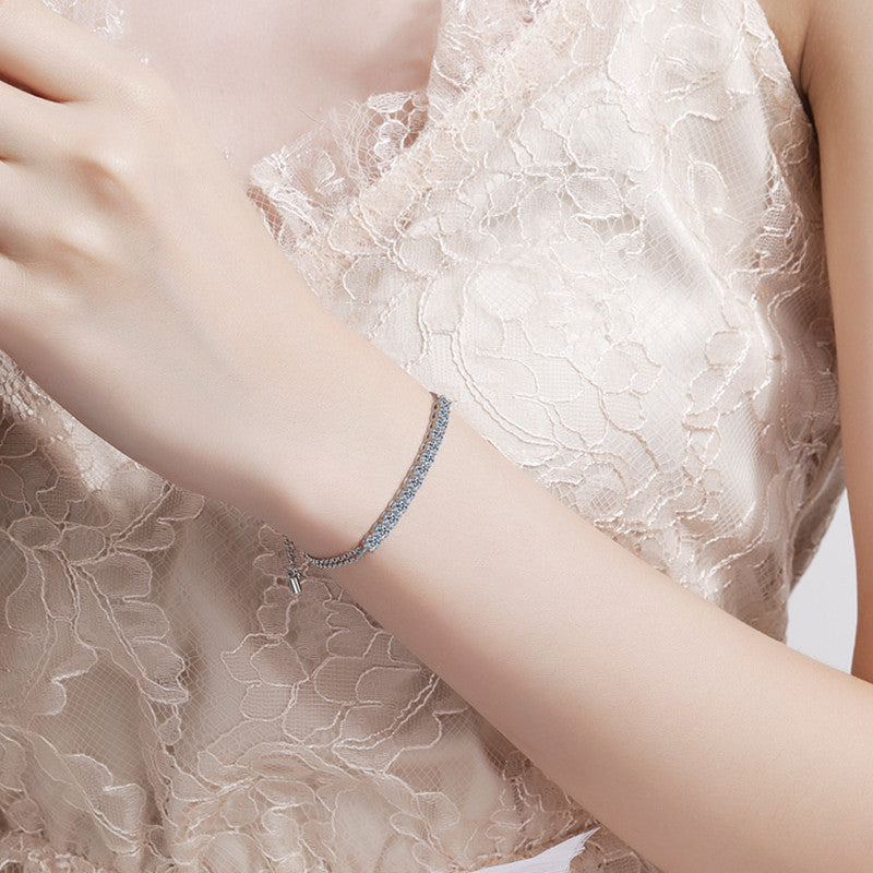 Sterling Silver Bracelet with 13K Moissanite