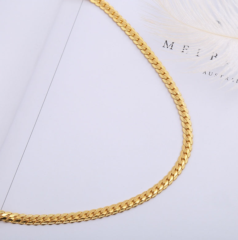 Men’s Gold-Tone Snake Chain Necklace – Classic Fashion Jewelry