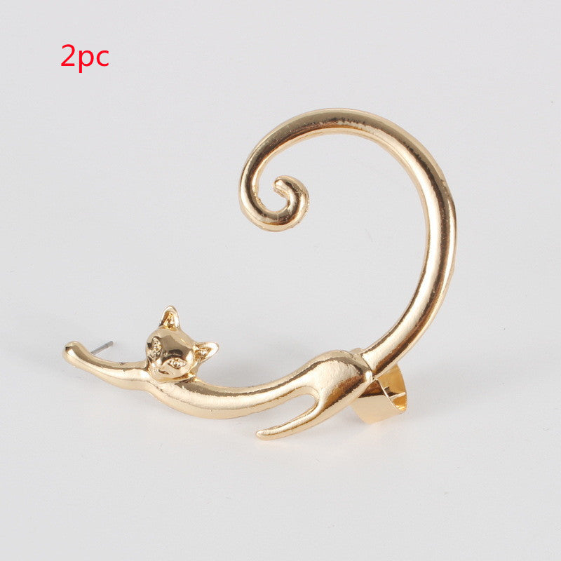 Single Cat Stud Earring – Rock Style Ear Cuff Accessory