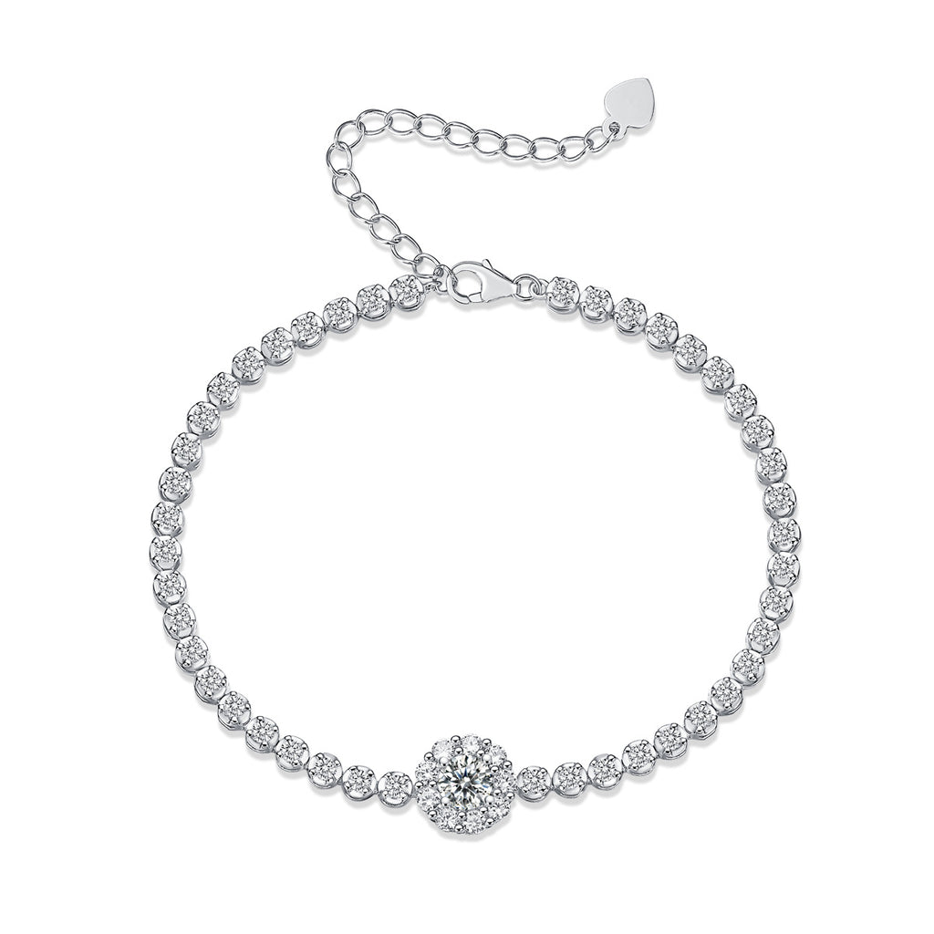 The Bridge of Magpies Moissanite Silver Jewellery – Elegant Diamond-Style Bracelet