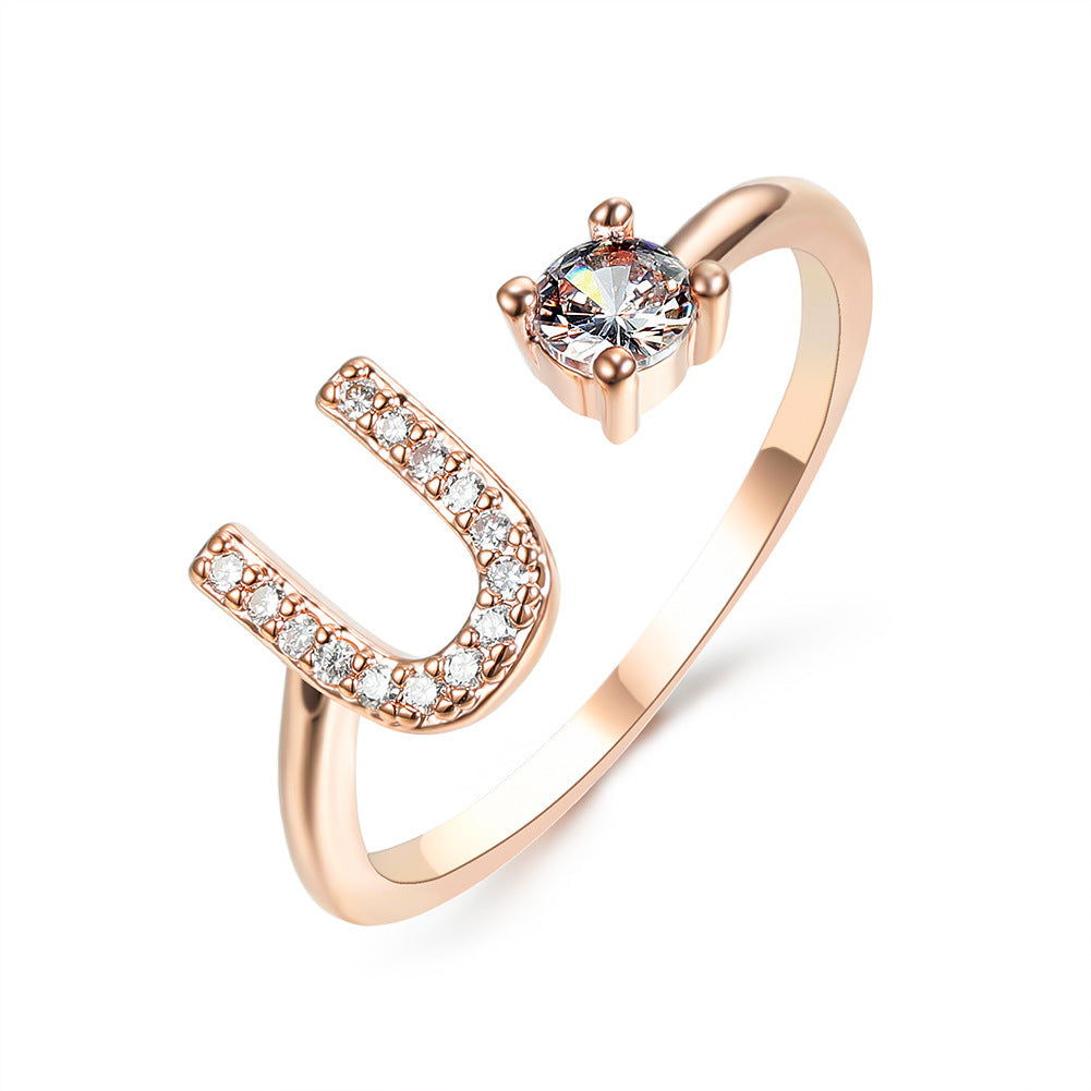 Trendy Alphabet Ring – Personalized Adjustable Jewelry