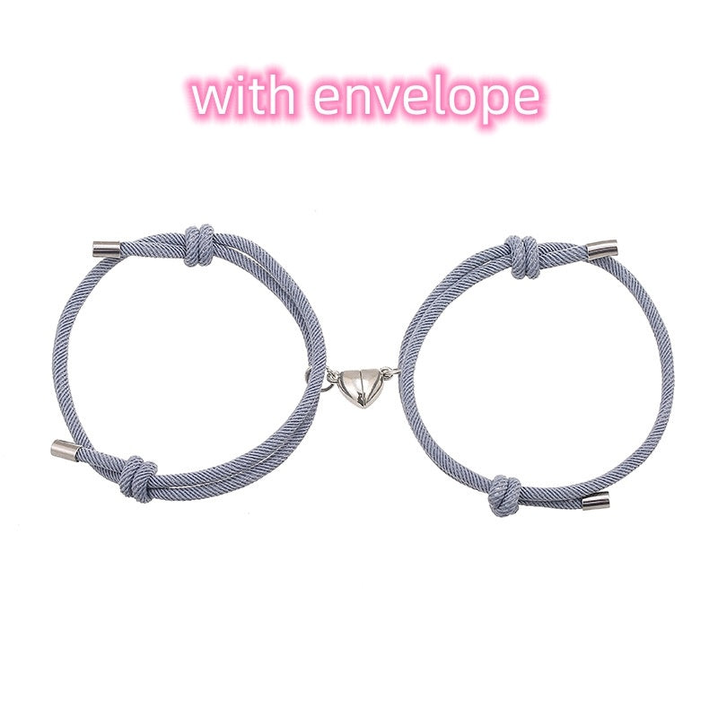 Adjustable Nylon Love Magnetic Bracelet
