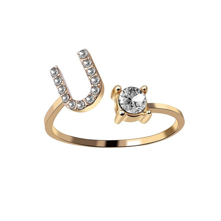 Trendy Alphabet Ring – Personalized Adjustable Jewelry