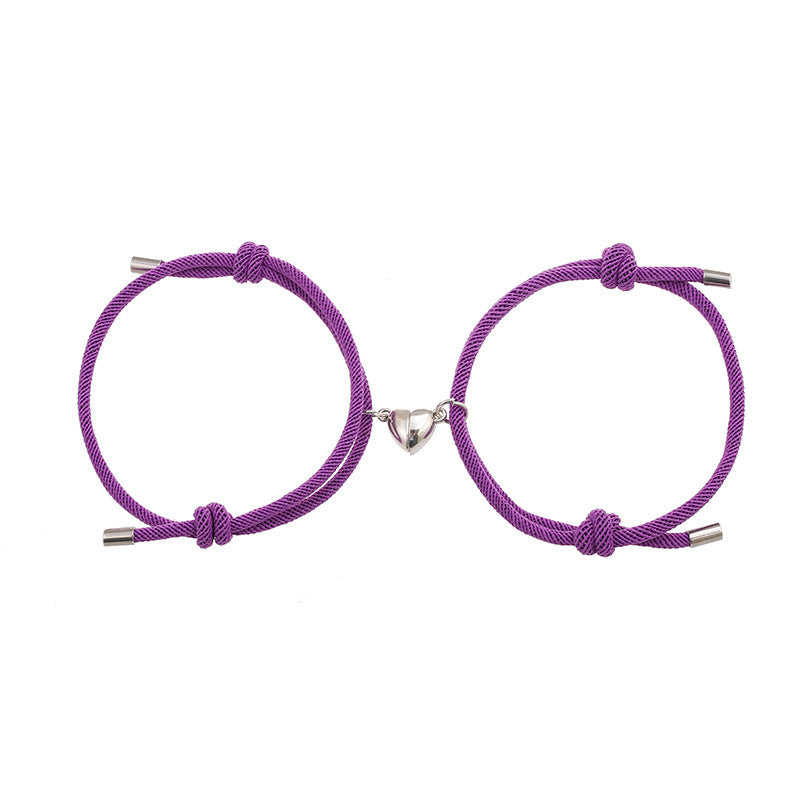 Adjustable Nylon Love Magnetic Bracelet