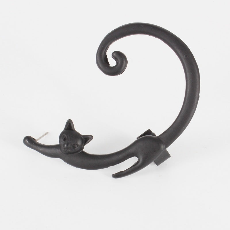 Single Cat Stud Earring – Rock Style Ear Cuff Accessory