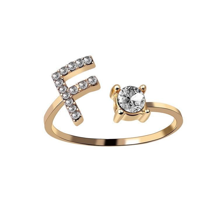Trendy Alphabet Ring – Personalized Adjustable Jewelry