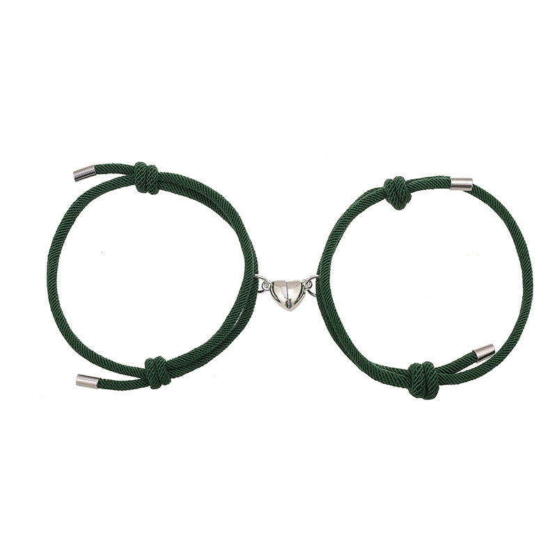 Adjustable Nylon Love Magnetic Bracelet