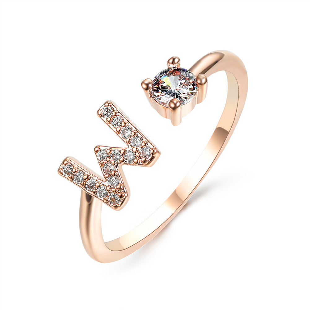 Trendy Alphabet Ring – Personalized Adjustable Jewelry