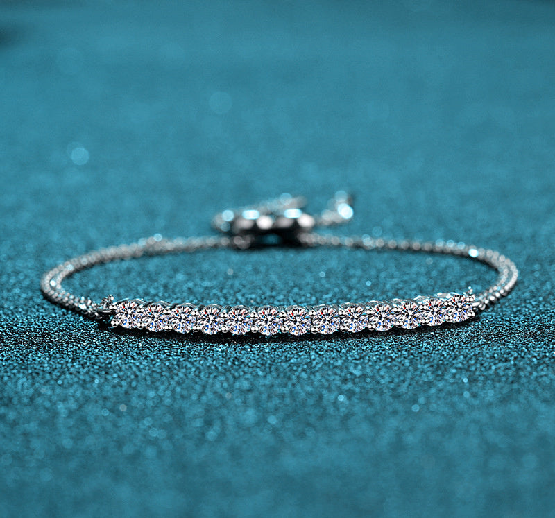 Sterling Silver Bracelet with 13K Moissanite