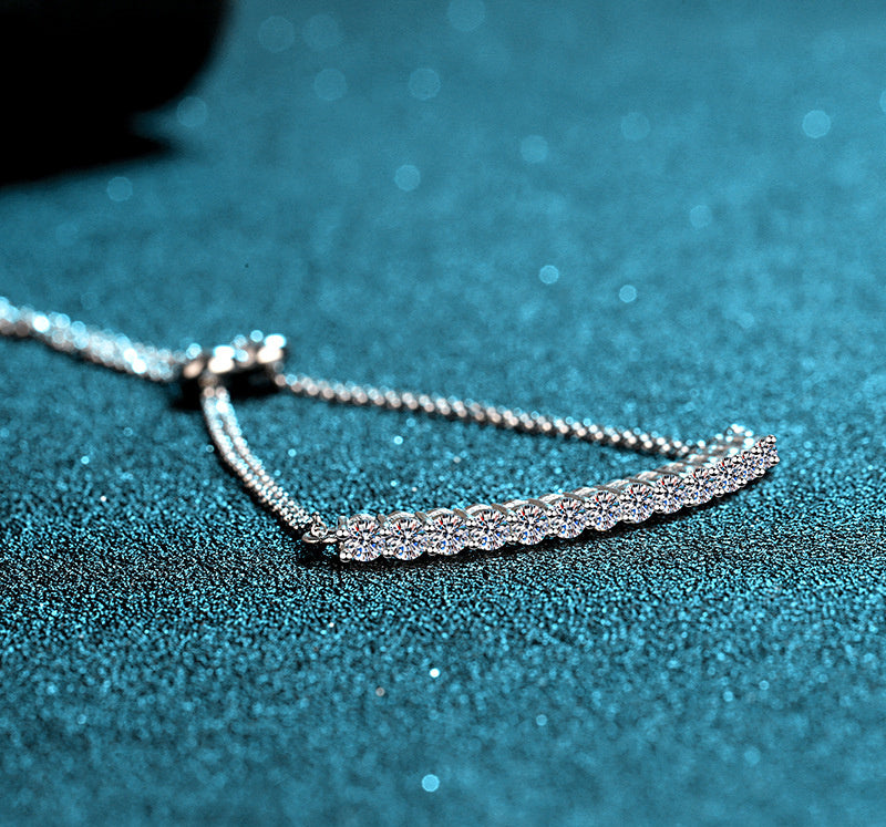 Sterling Silver Bracelet with 13K Moissanite