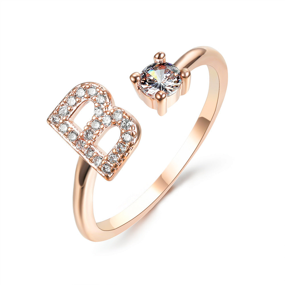 Trendy Alphabet Ring – Personalized Adjustable Jewelry