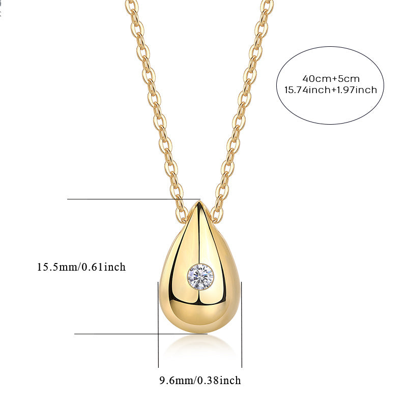 1-Carat Moissanite Sterling Silver Necklace & Pendant Set – Dreamy Water Drop Design