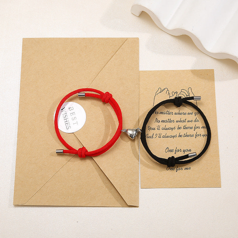 Adjustable Nylon Love Magnetic Bracelet