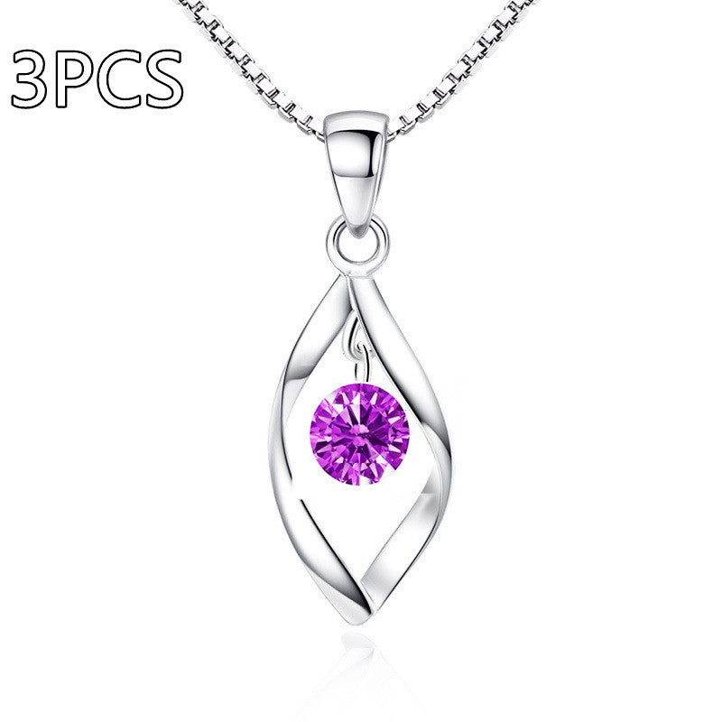 Fashionable Zircon Twist Necklace for Women