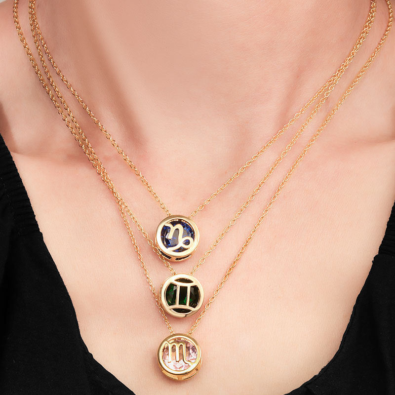 Twelve Constellations Necklace for Women – Adjustable Clavicle Chain