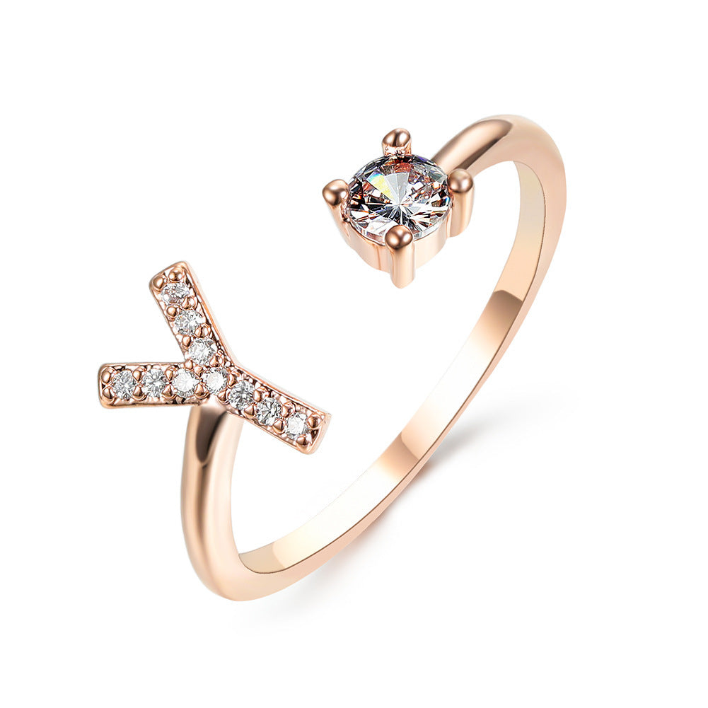 Trendy Alphabet Ring – Personalized Adjustable Jewelry