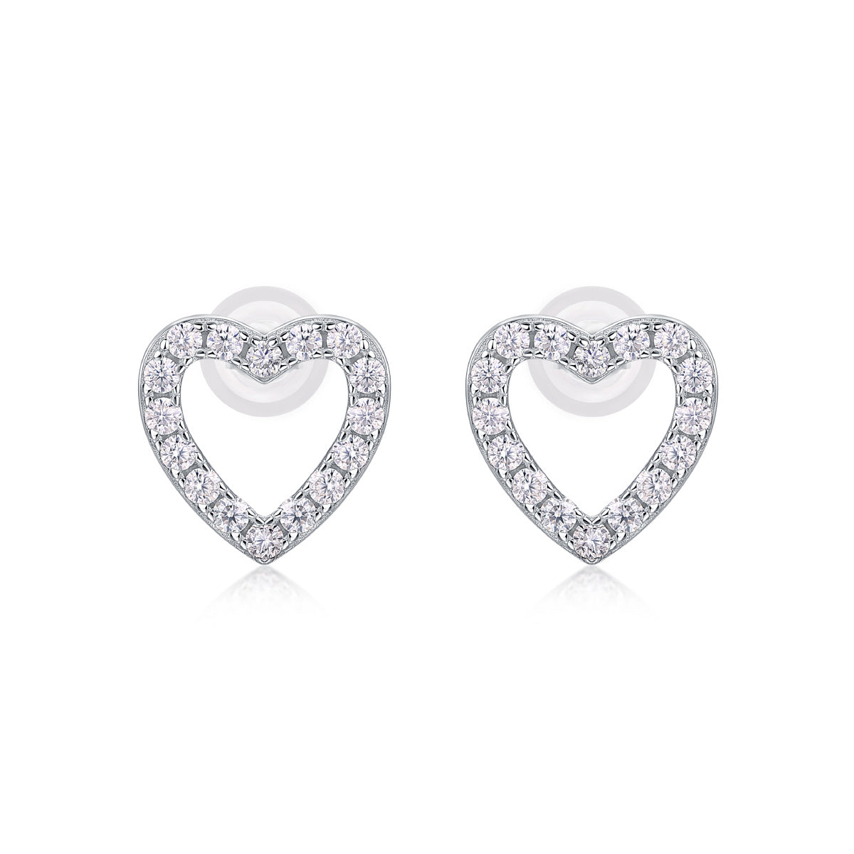 Chic Moissanite Stud Earrings – S925 Silver with Platinum Finish